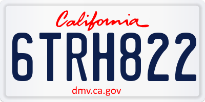 CA license plate 6TRH822