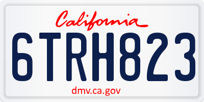 CA license plate 6TRH823