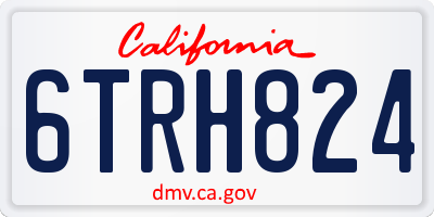 CA license plate 6TRH824