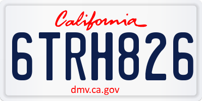 CA license plate 6TRH826