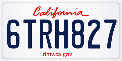 CA license plate 6TRH827