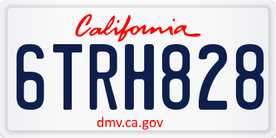 CA license plate 6TRH828