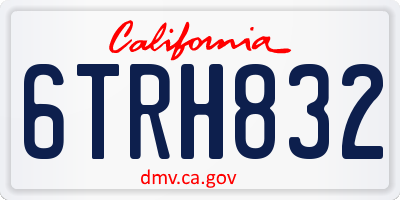 CA license plate 6TRH832