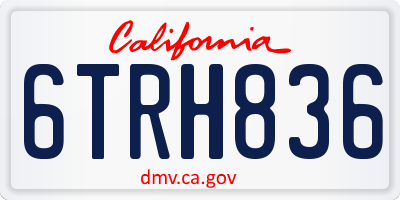 CA license plate 6TRH836