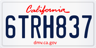 CA license plate 6TRH837