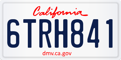 CA license plate 6TRH841