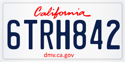 CA license plate 6TRH842