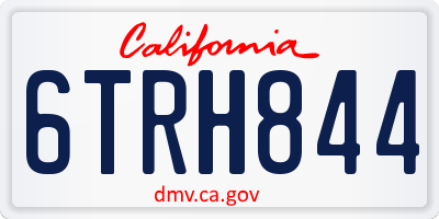 CA license plate 6TRH844