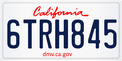 CA license plate 6TRH845