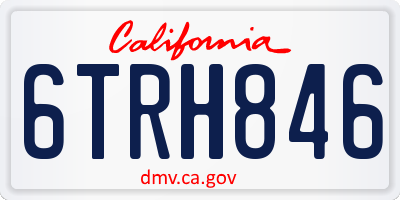 CA license plate 6TRH846