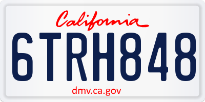 CA license plate 6TRH848