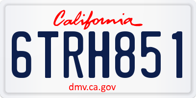 CA license plate 6TRH851
