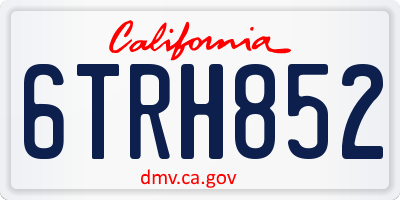 CA license plate 6TRH852