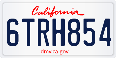 CA license plate 6TRH854