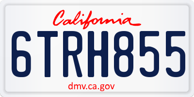 CA license plate 6TRH855