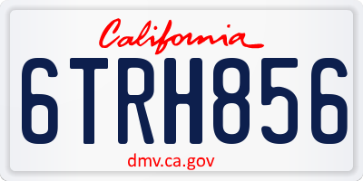 CA license plate 6TRH856