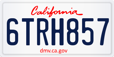 CA license plate 6TRH857