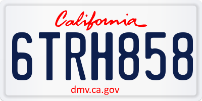 CA license plate 6TRH858