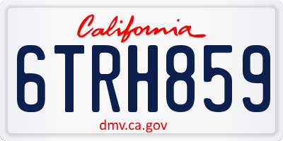 CA license plate 6TRH859