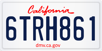 CA license plate 6TRH861