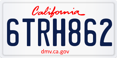 CA license plate 6TRH862