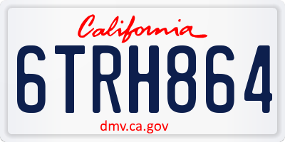 CA license plate 6TRH864