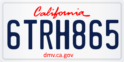 CA license plate 6TRH865