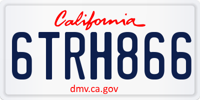 CA license plate 6TRH866