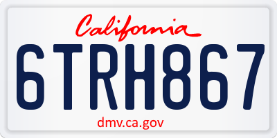 CA license plate 6TRH867