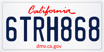 CA license plate 6TRH868