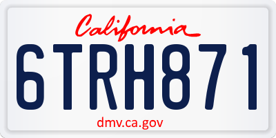 CA license plate 6TRH871