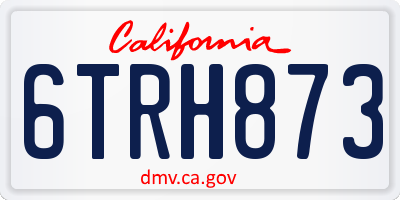 CA license plate 6TRH873