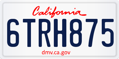 CA license plate 6TRH875