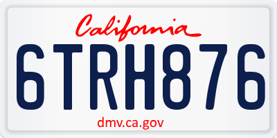 CA license plate 6TRH876