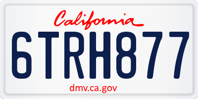 CA license plate 6TRH877
