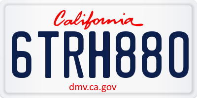 CA license plate 6TRH880