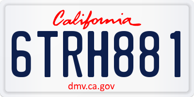 CA license plate 6TRH881