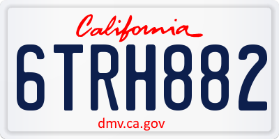 CA license plate 6TRH882