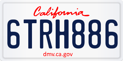CA license plate 6TRH886
