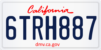 CA license plate 6TRH887