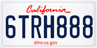 CA license plate 6TRH888