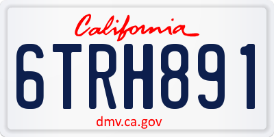 CA license plate 6TRH891