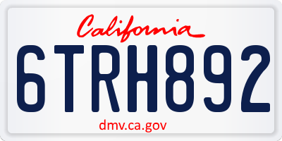 CA license plate 6TRH892