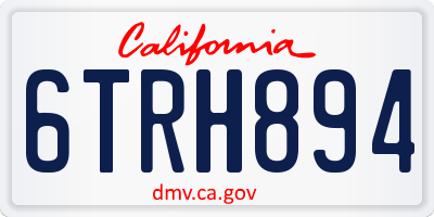 CA license plate 6TRH894