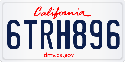 CA license plate 6TRH896
