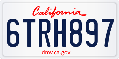 CA license plate 6TRH897