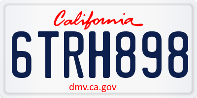 CA license plate 6TRH898