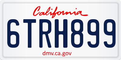 CA license plate 6TRH899