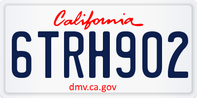 CA license plate 6TRH902