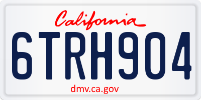 CA license plate 6TRH904